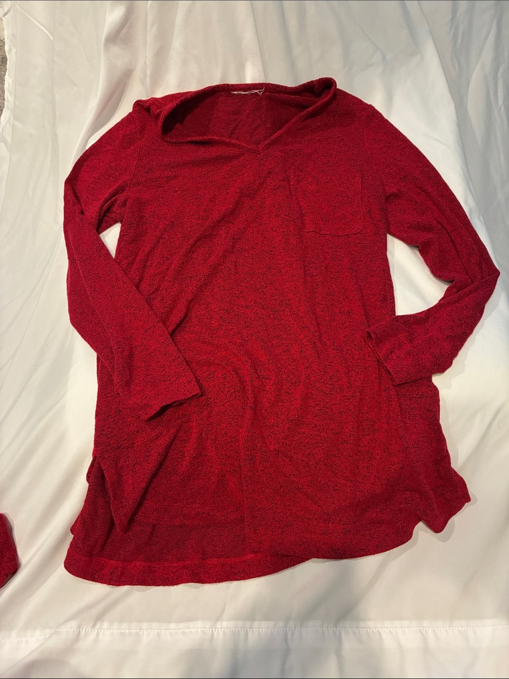 Soma Red V-Neck Long Sleeve Pajama Tunic Top